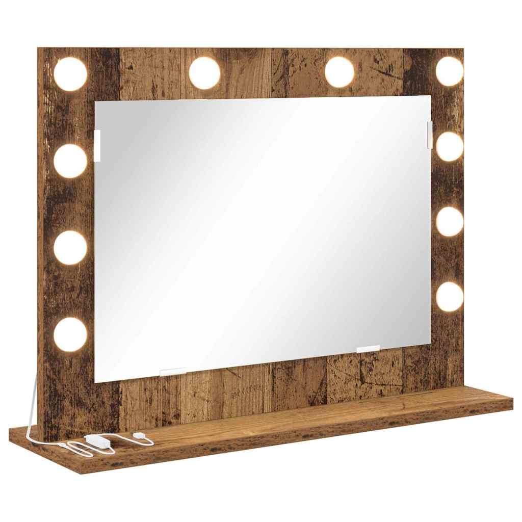 Cosmetic Mirror Antique Wood 60 x 45 x 18 cm