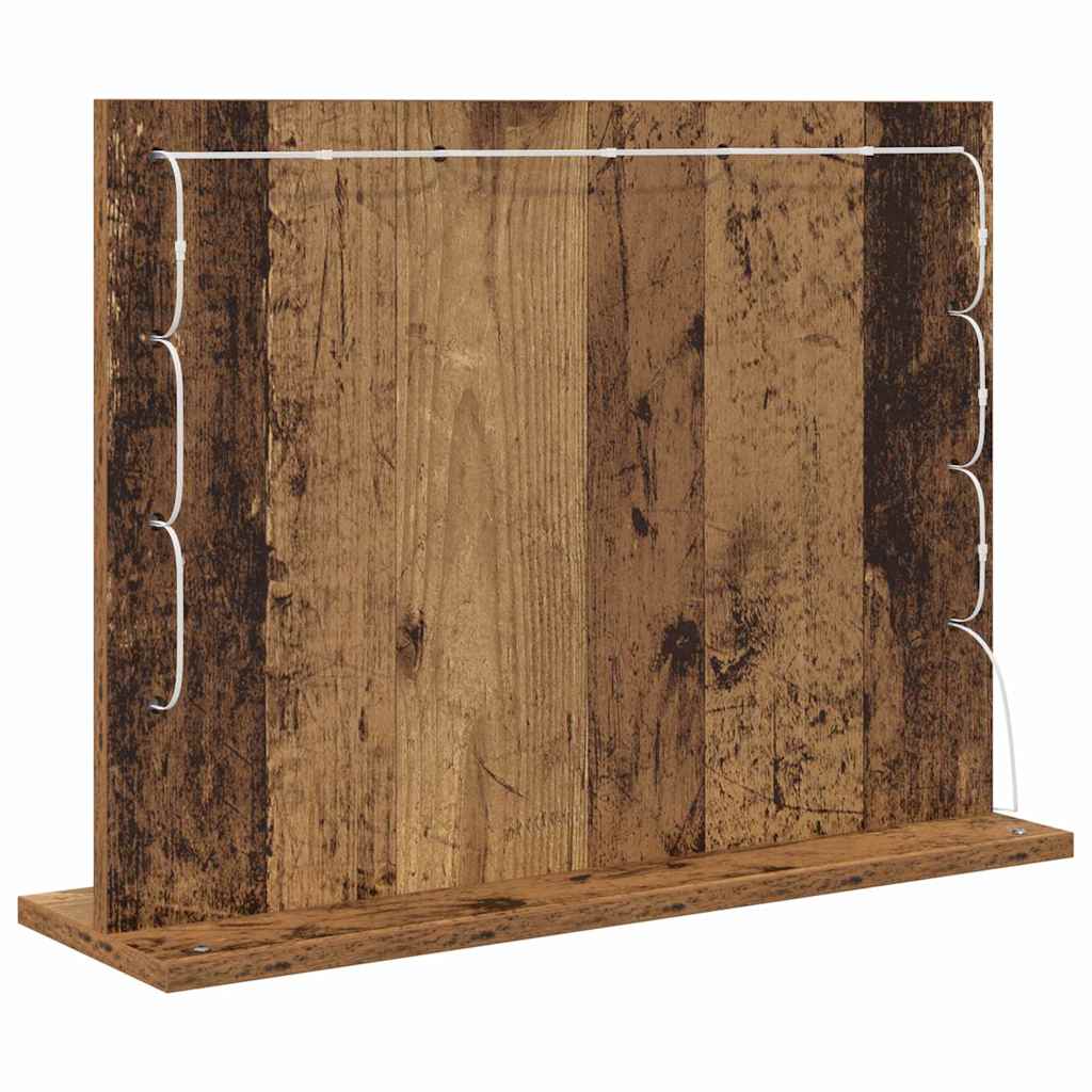 Cosmetic Mirror Antique Wood 60 x 45 x 18 cm