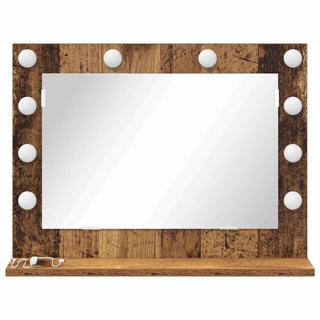 Cosmetic Mirror Antique Wood 60 x 45 x 18 cm