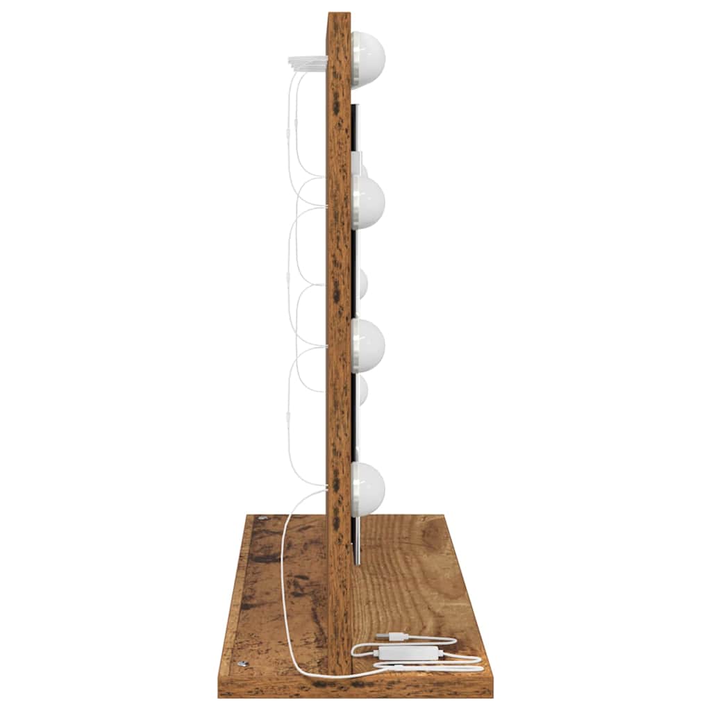 Cosmetic Mirror Antique Wood 60 x 45 x 18 cm