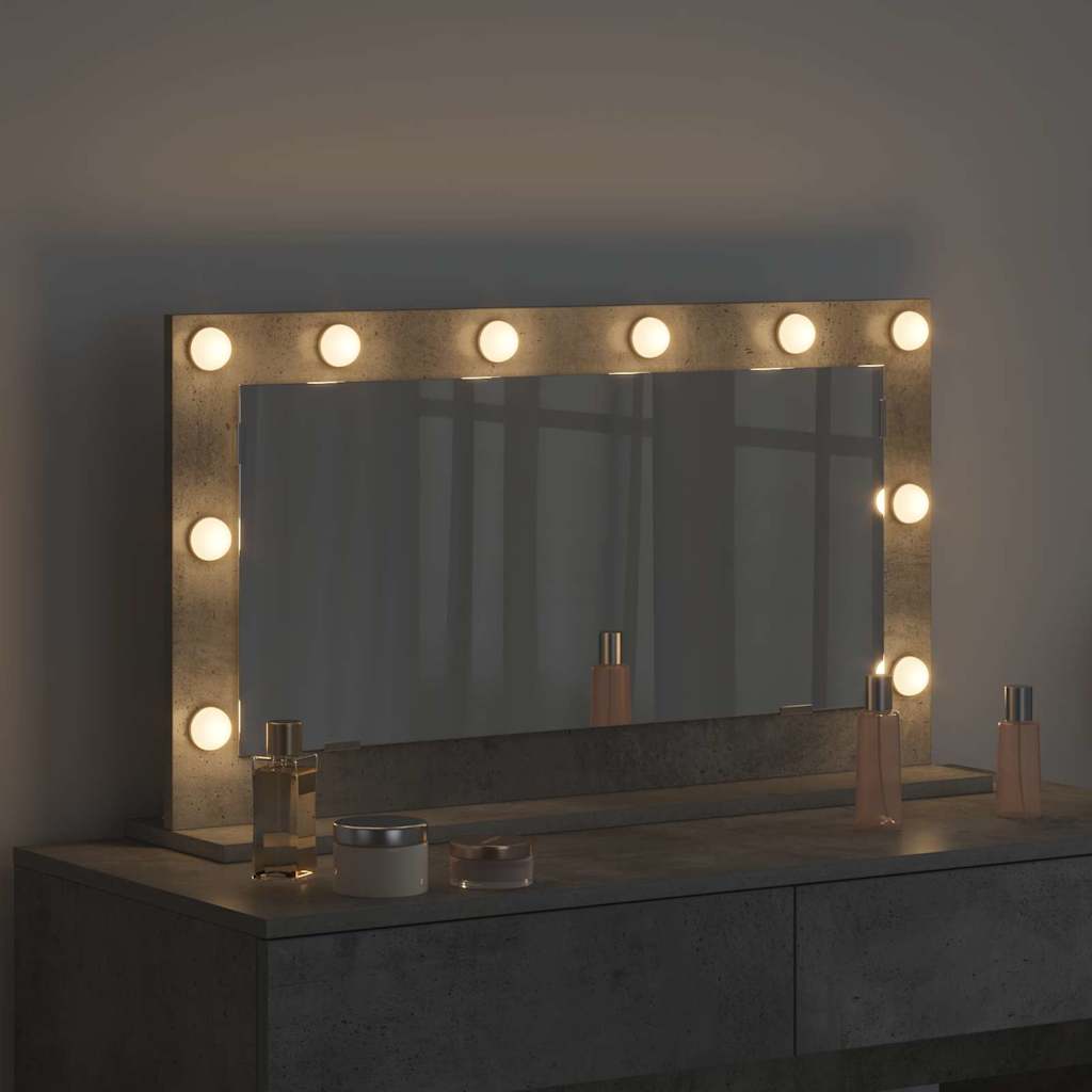 Vanity mirror with mirror Concrete grey 80 x 45 x 18 cm