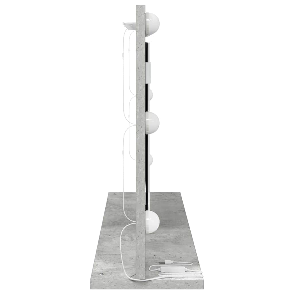 Vanity mirror with mirror Concrete grey 80 x 45 x 18 cm