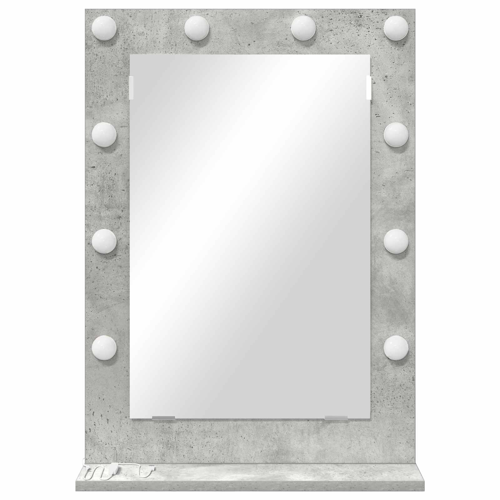 Kosmētikas spogulis ar spoguli Betonpelēks 70 x 50 x 18 cm