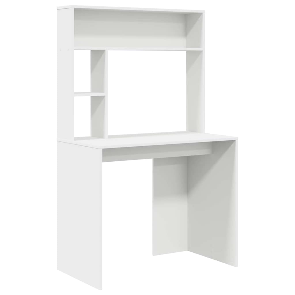 Stalas su lentyna Balta 91 x 50 x 149 cm Apdirbta mediena