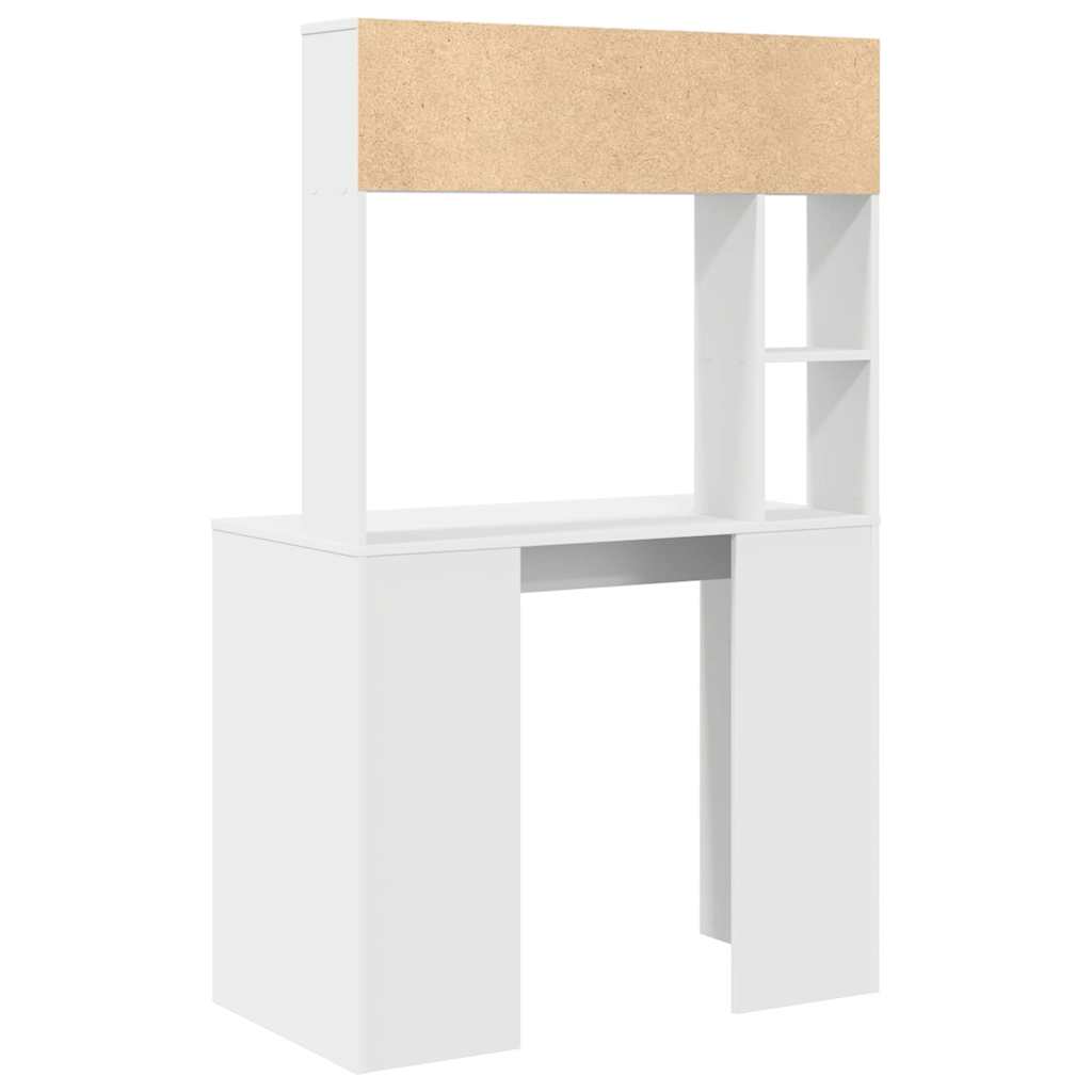 Stalas su lentyna Balta 91 x 50 x 149 cm Apdirbta mediena