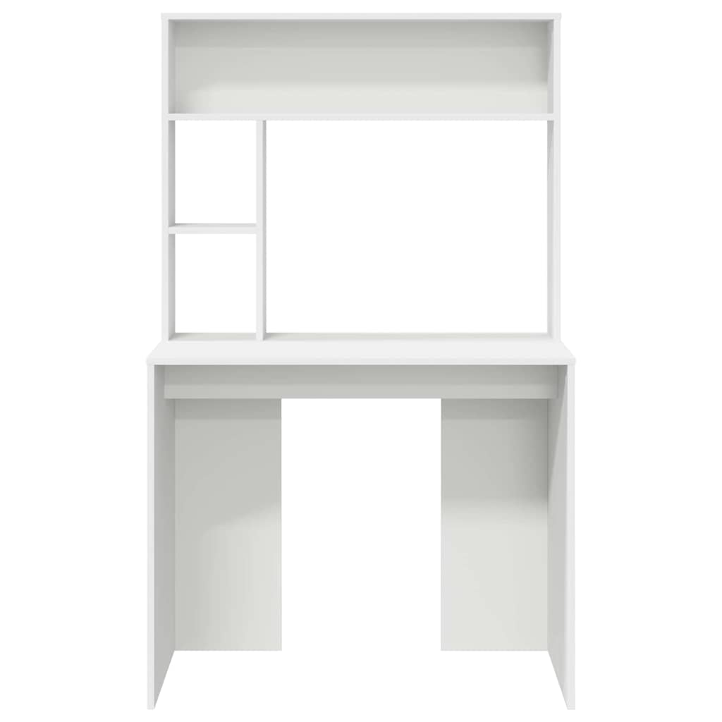 Stalas su lentyna Balta 91 x 50 x 149 cm Apdirbta mediena
