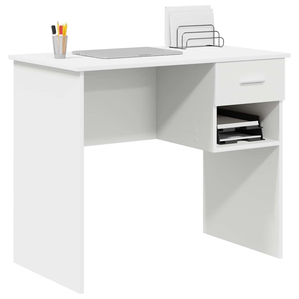 Galds ar atvilktni Balts 90 x 49.5 x 75 cm Apstrādāta koksne
