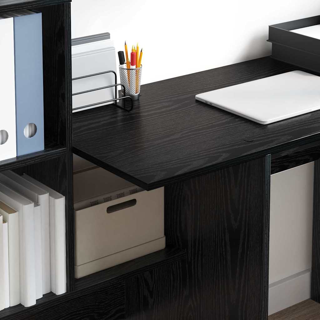 Table black oak 131.5 x 50 x 106.5 cm Engineered wood