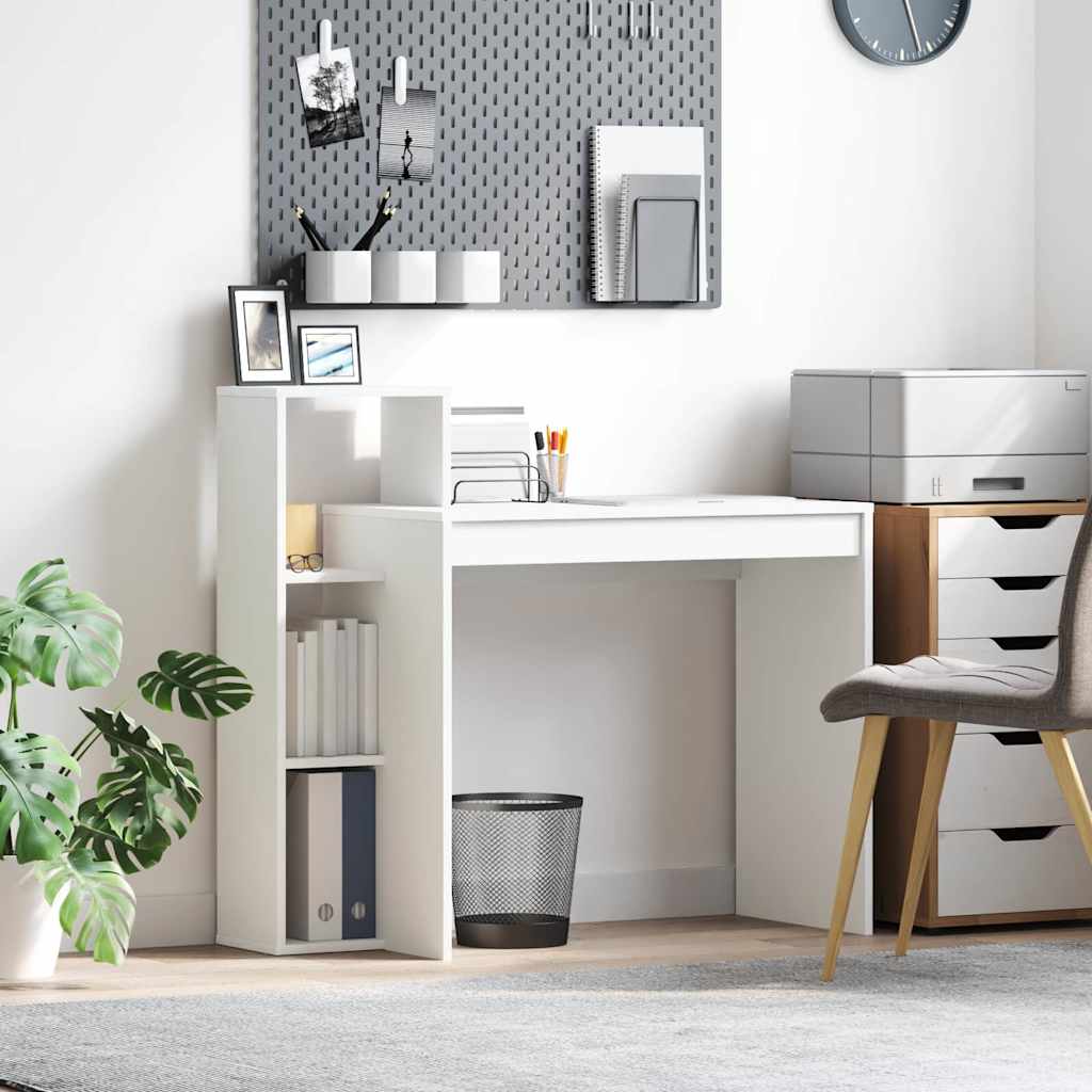 Galds ar plauktu Balts 100 x 40 x 90 cm Apstrādāta koksne