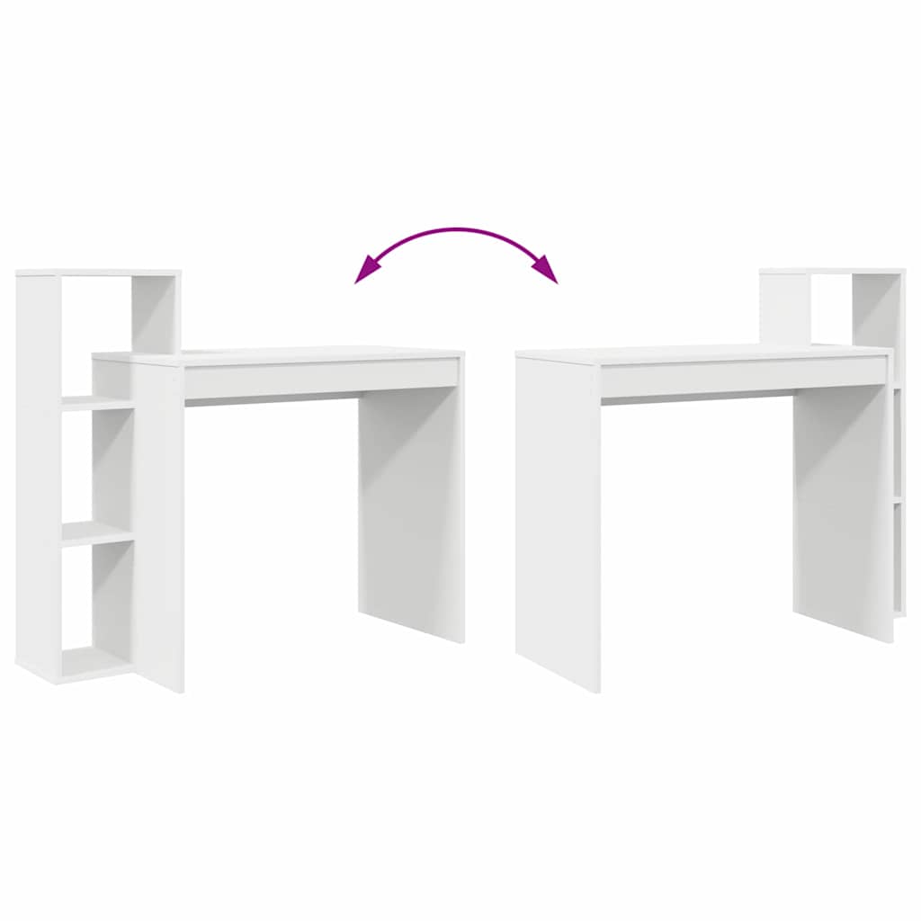 Galds ar plauktu Balts 100 x 40 x 90 cm Apstrādāta koksne