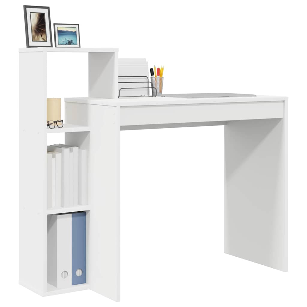 Galds ar plauktu Balts 100 x 40 x 90 cm Apstrādāta koksne