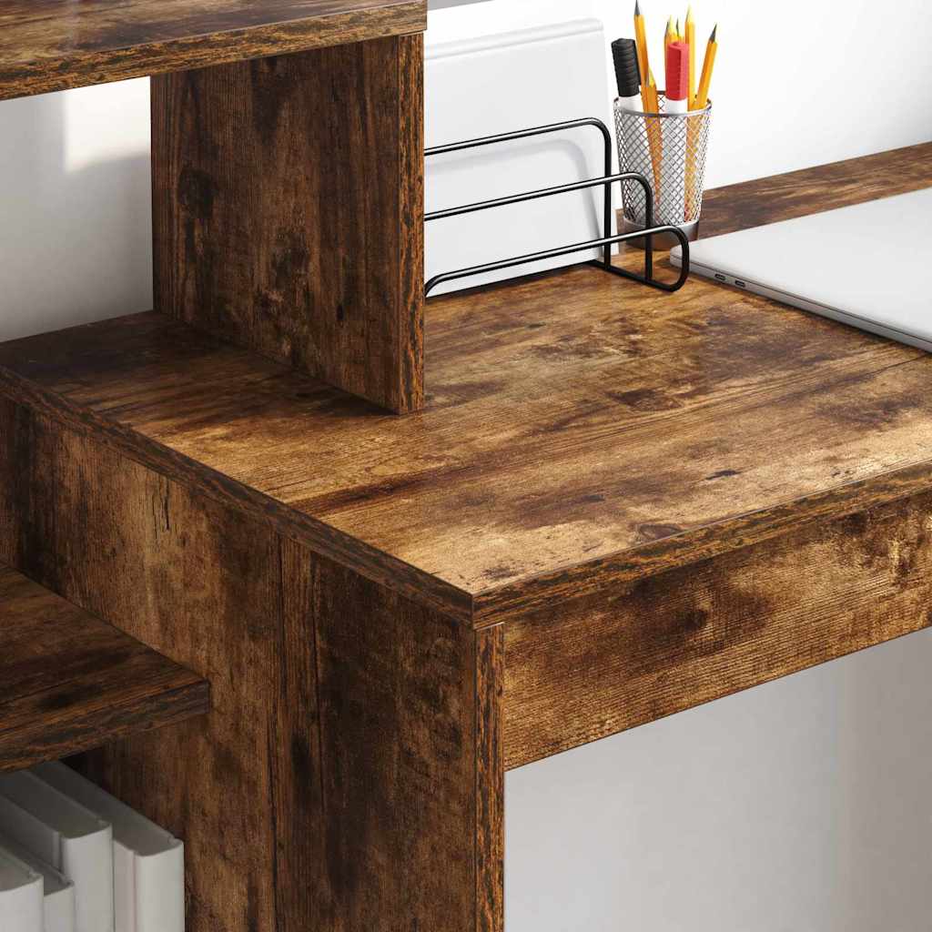 Smoked Oak Table 100 x 40 x 90 cm Engineered Wood