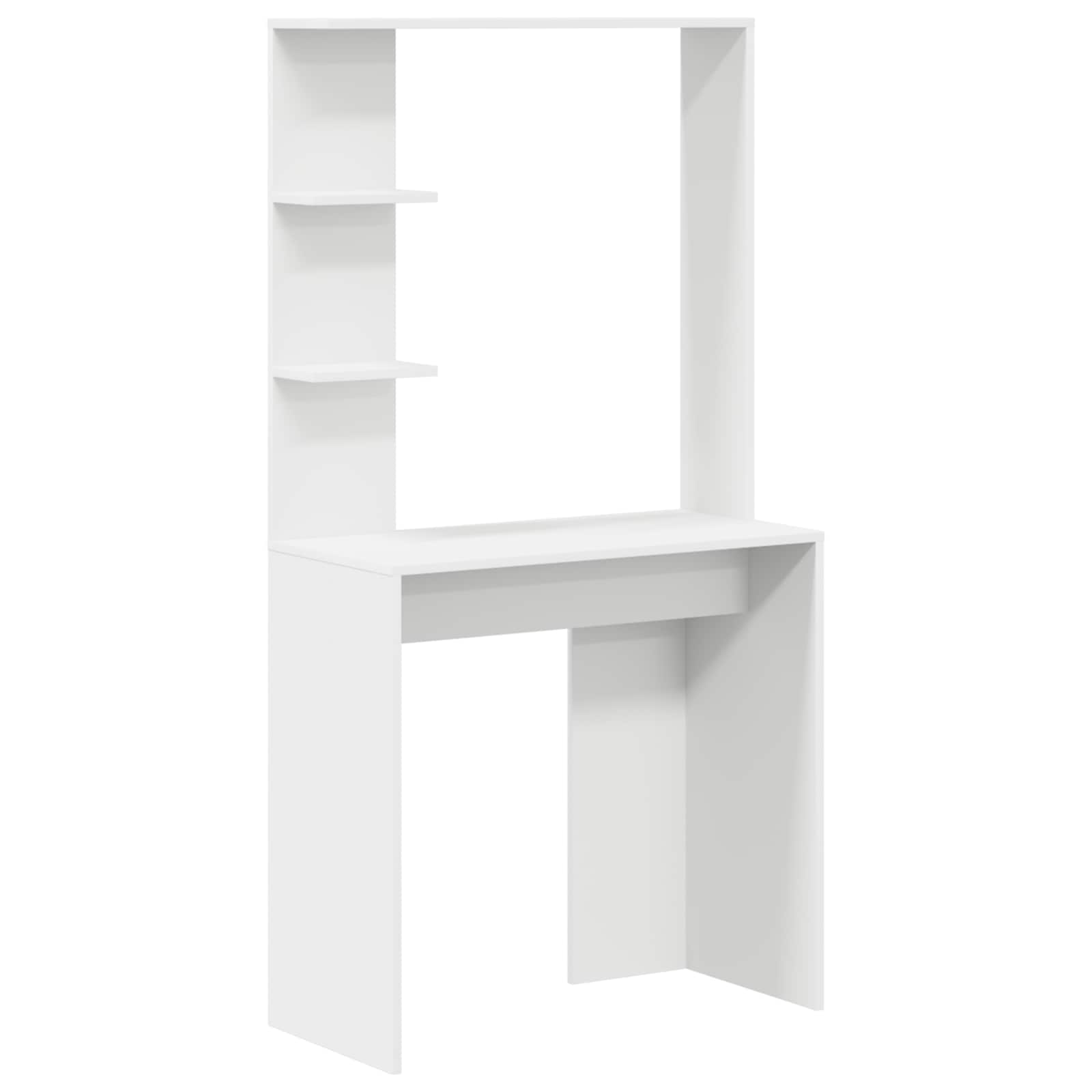 Stalas su lentyna Balta 78,5 x 37 x 154,5 cm Apdirbta mediena