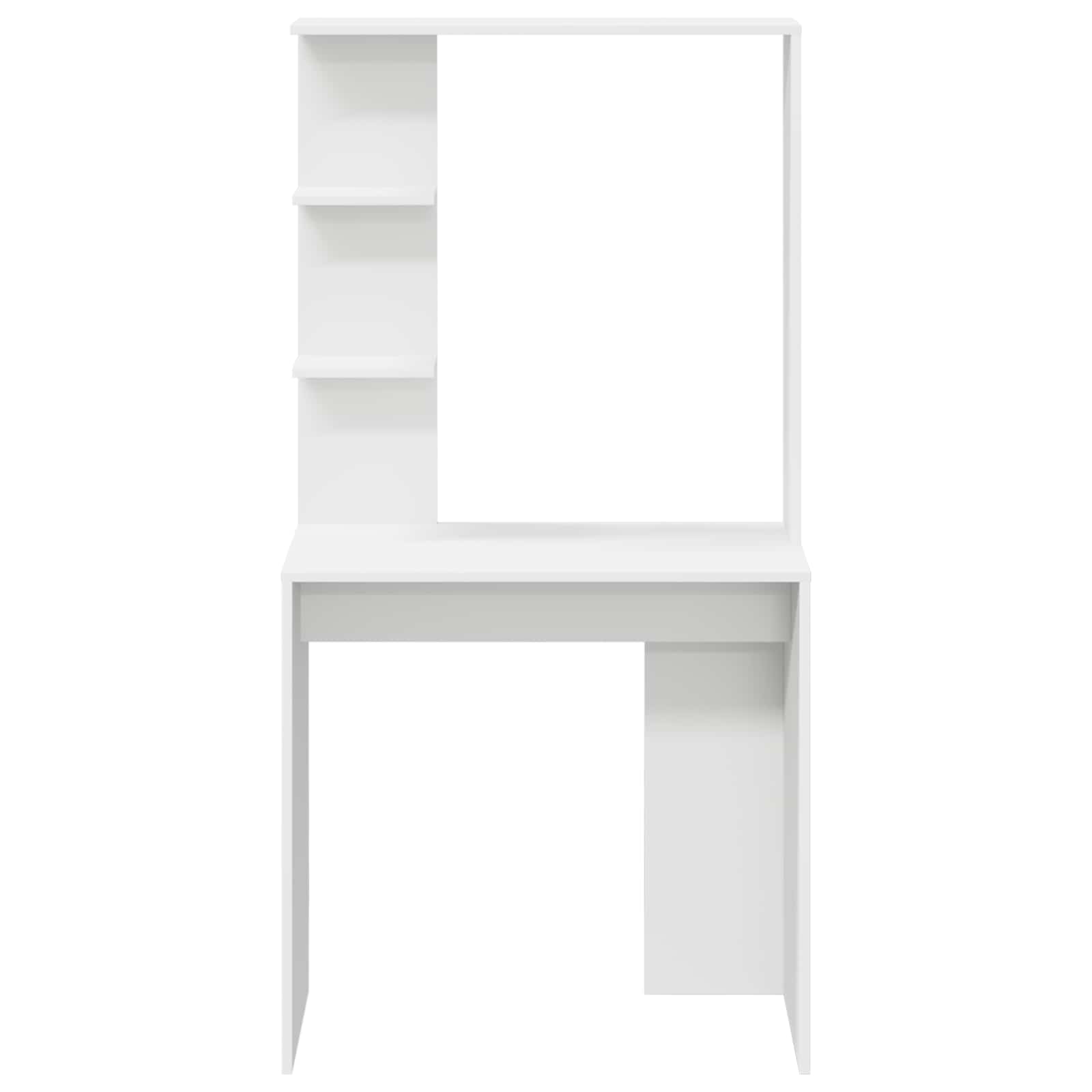 Stalas su lentyna Balta 78,5 x 37 x 154,5 cm Apdirbta mediena