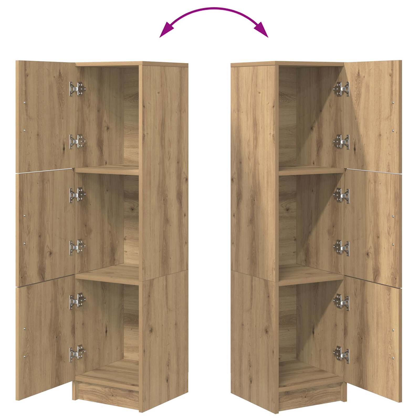 Aukštas kabinetas artisano ąžuolo 31,5 x 32 x 124 cm