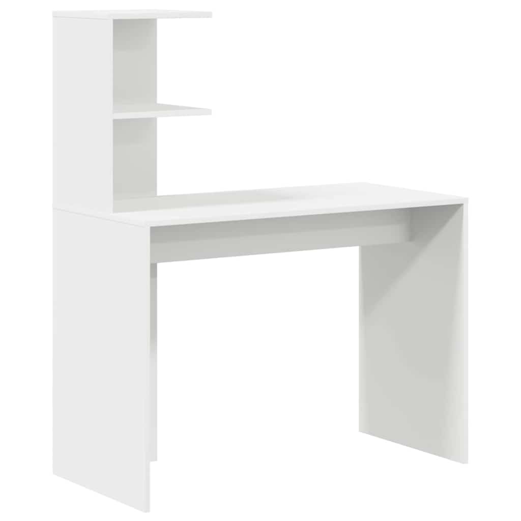 Stalas su lentyna Balta 102 x 50 x 124 cm Apdirbta mediena