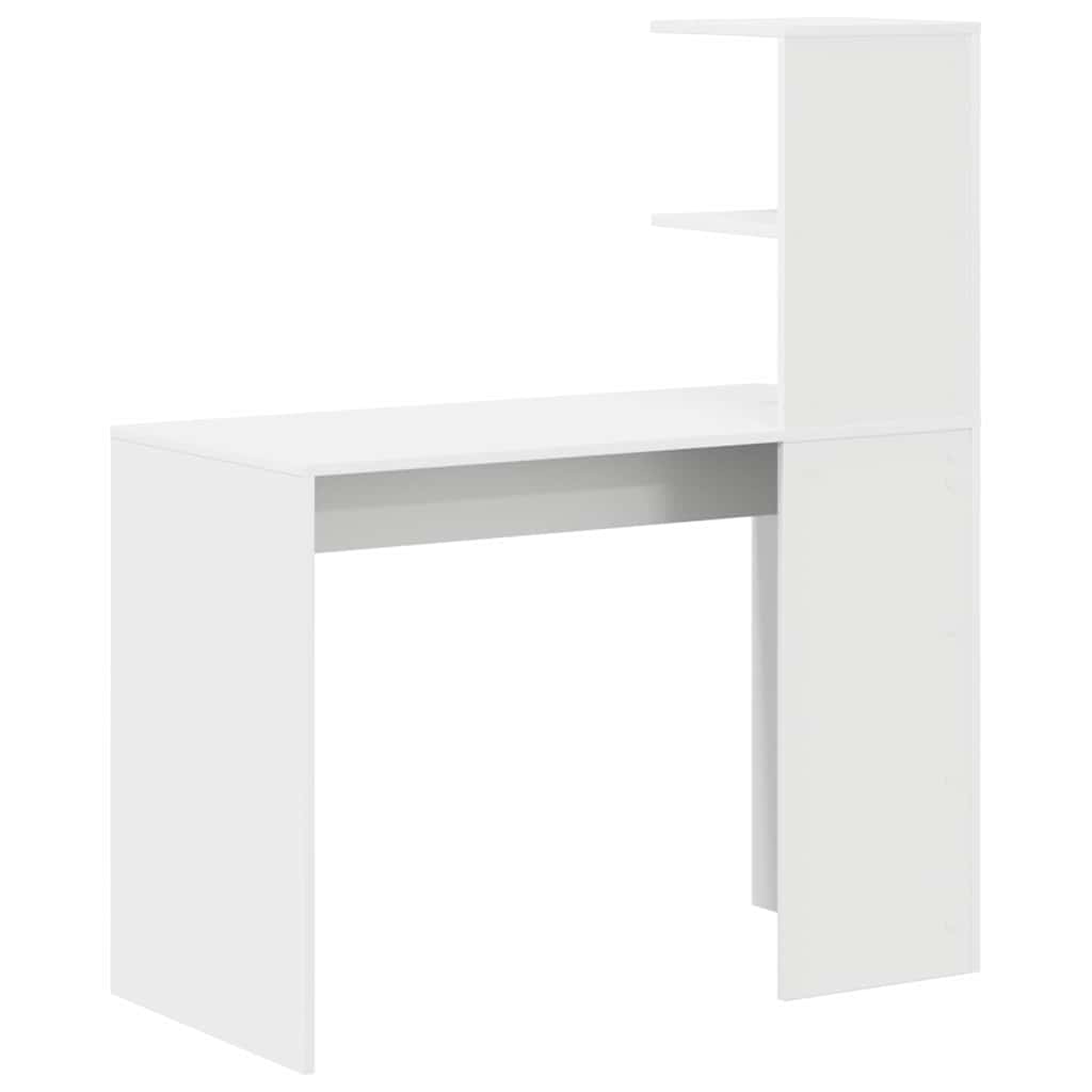 Stalas su lentyna Balta 102 x 50 x 124 cm Apdirbta mediena