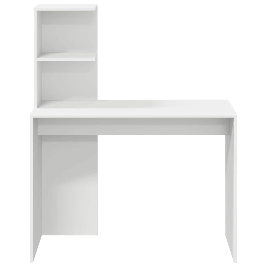 Stalas su lentyna Balta 102 x 50 x 124 cm Apdirbta mediena