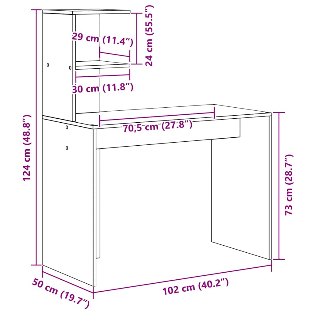 Juoda ąžuolo rašomasis stalas Juoda ąžuolo MDF, laminatas