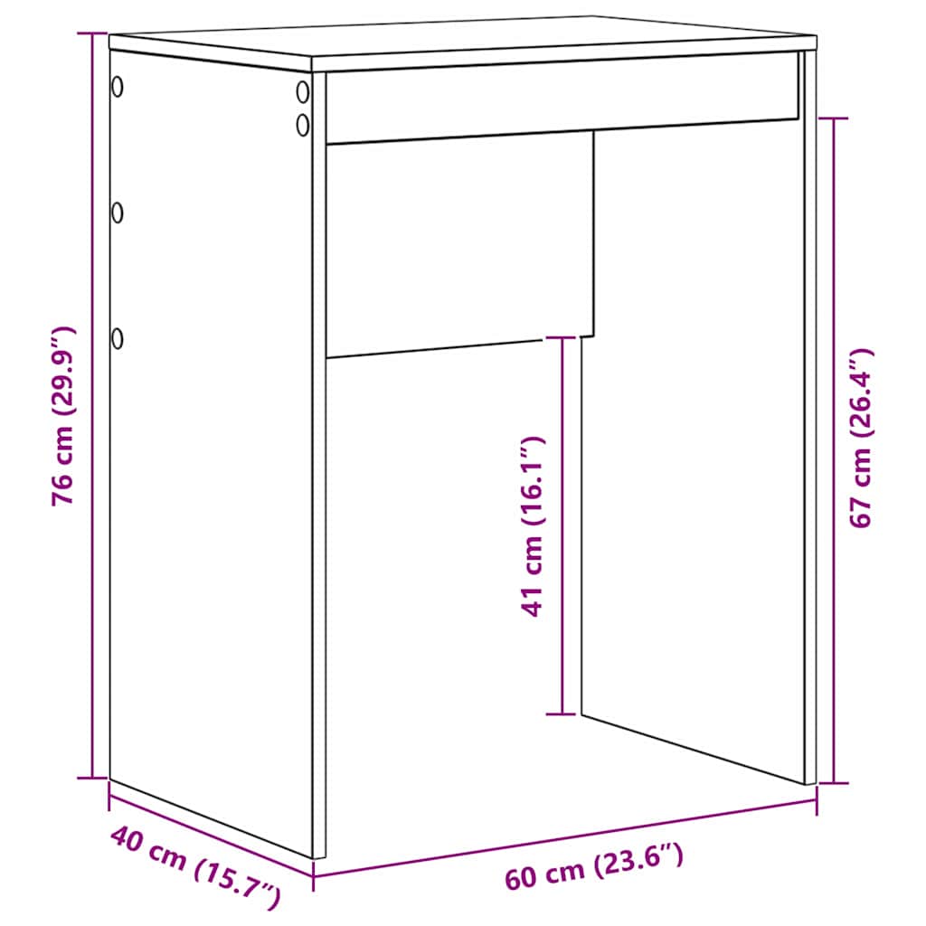 Stalas Balta 60 x 40 x 76 cm