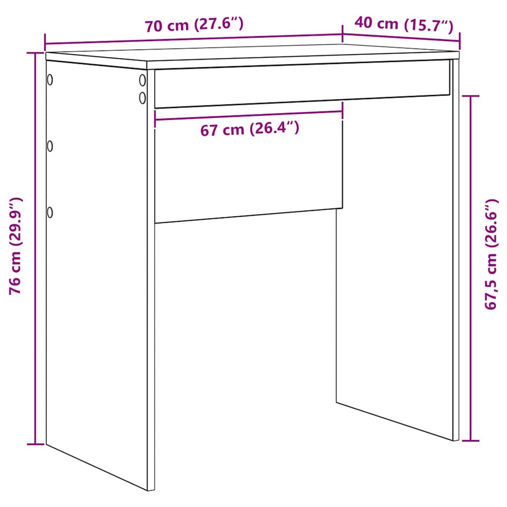 Stalas Balta 70 x 40 x 76 cm