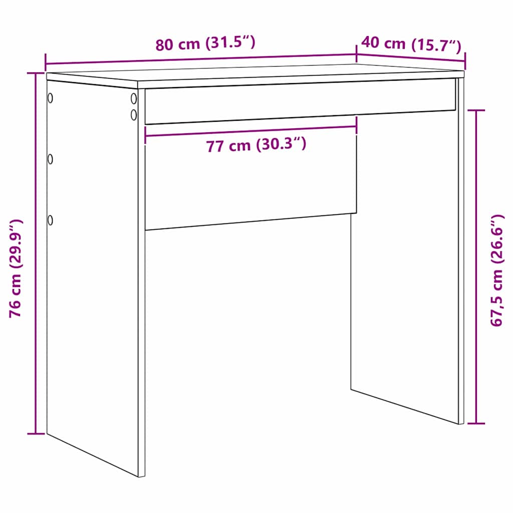 Stalas Balta 80 x 40 x 76 cm