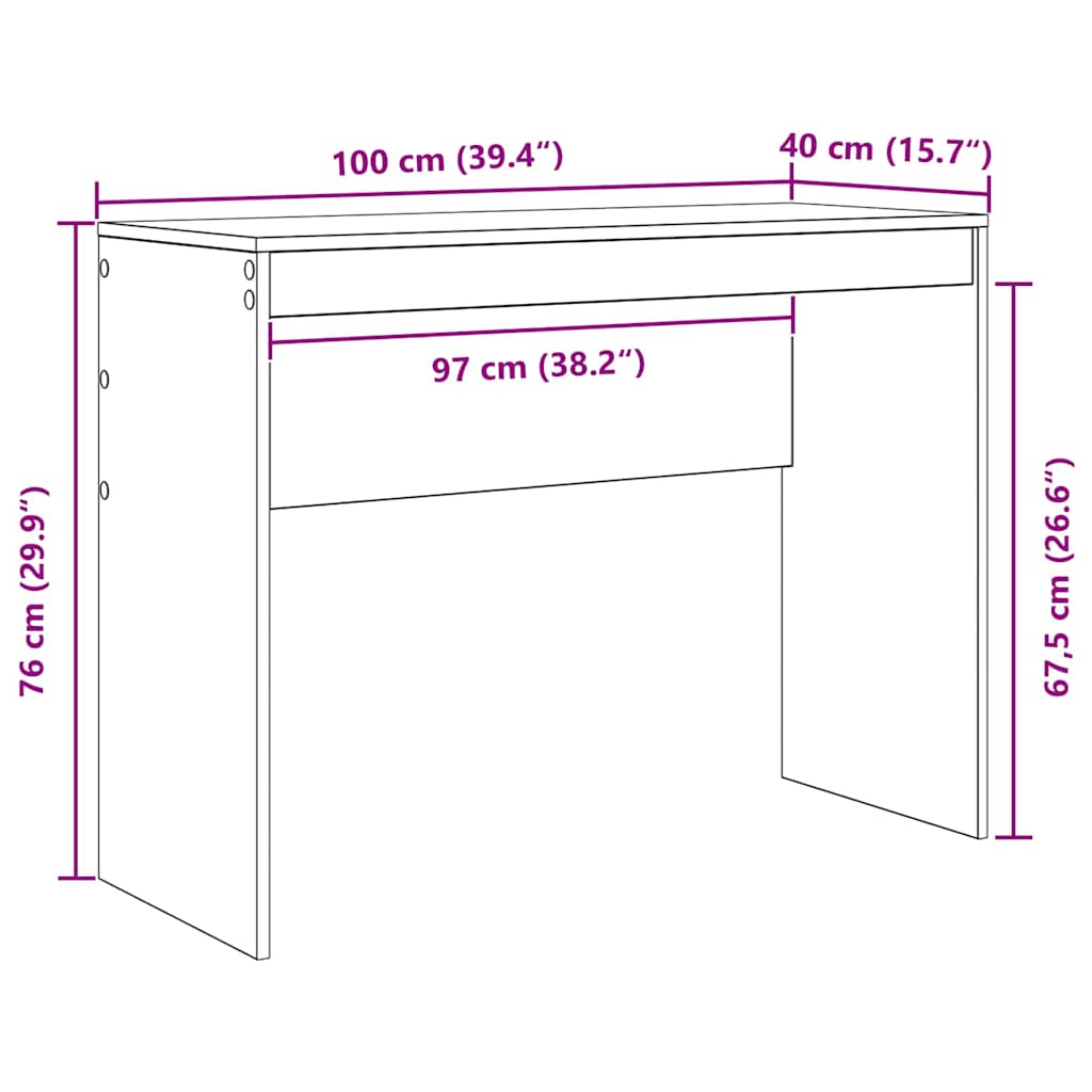 Stalas Balta 100 x 40 x 76 cm