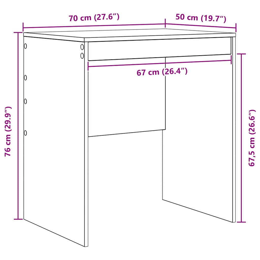 Stalas Betono pilka 70 x 50 x 76 cm