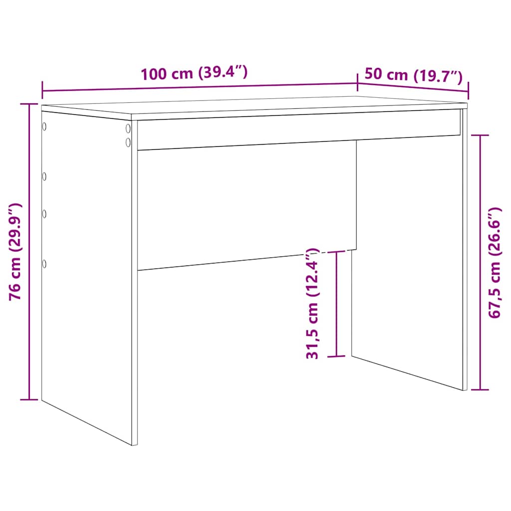 Stalas Balta 100 x 50 x 76 cm