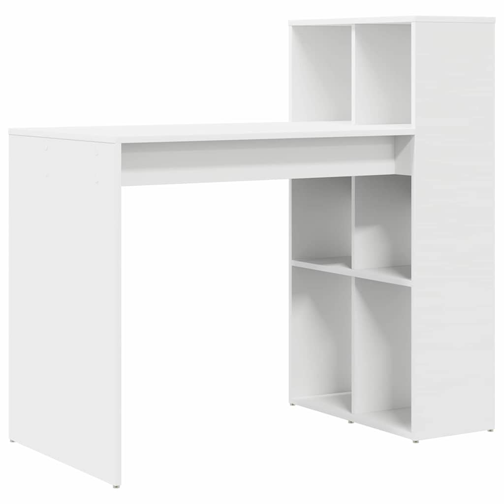 Stalas su lentyna Balta 108 x 55 x 103,5 cm Apdirbta mediena