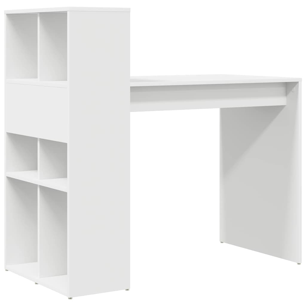 Stalas su lentyna Balta 108 x 55 x 103,5 cm Apdirbta mediena
