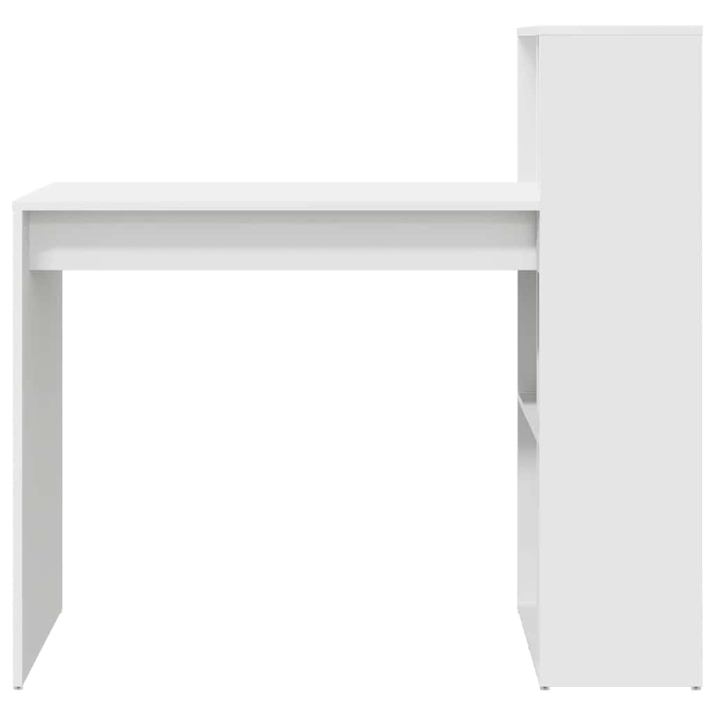 Stalas su lentyna Balta 108 x 55 x 103,5 cm Apdirbta mediena