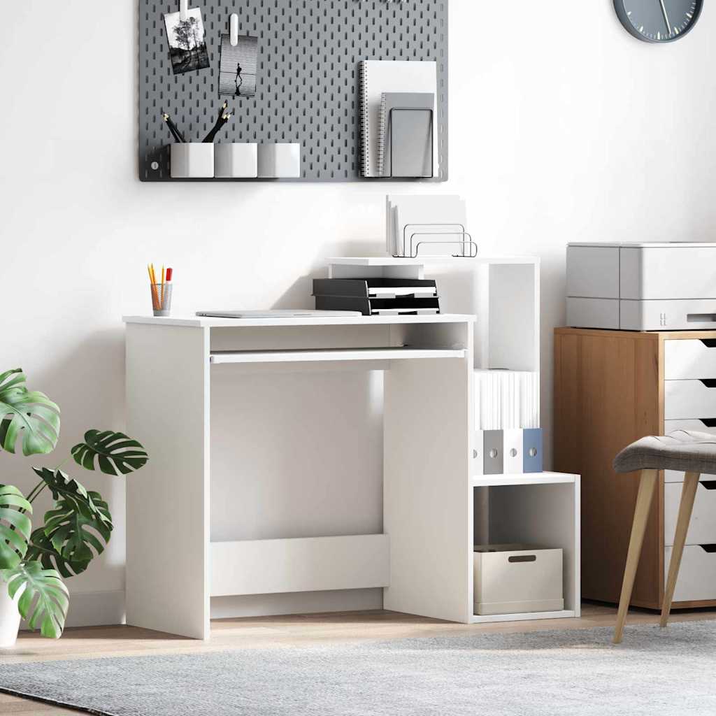 Galds ar plauktu Balts 106 x 40 x 88.5 cm Apstrādāta koksne