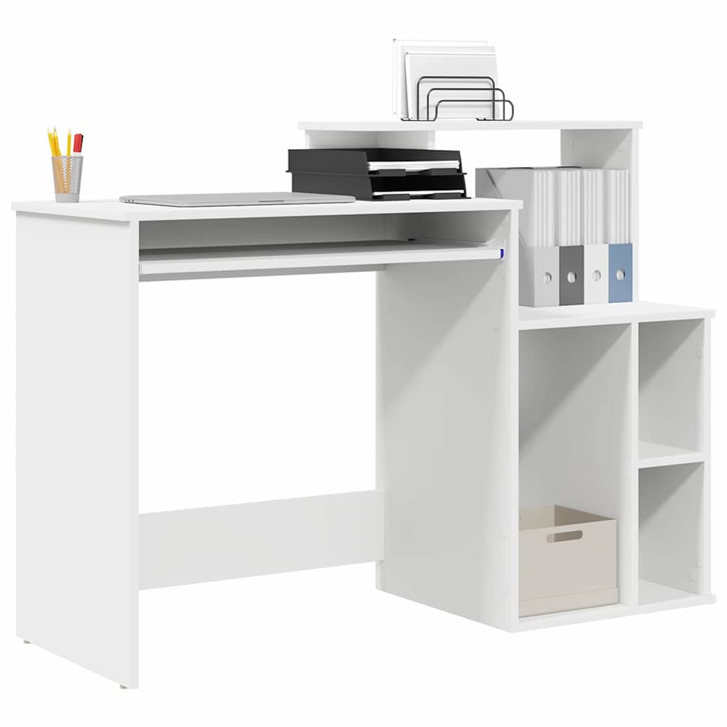 Stalas su saugykla Balta 120.5 x 44 x 88.5 cm Apdirbta mediena