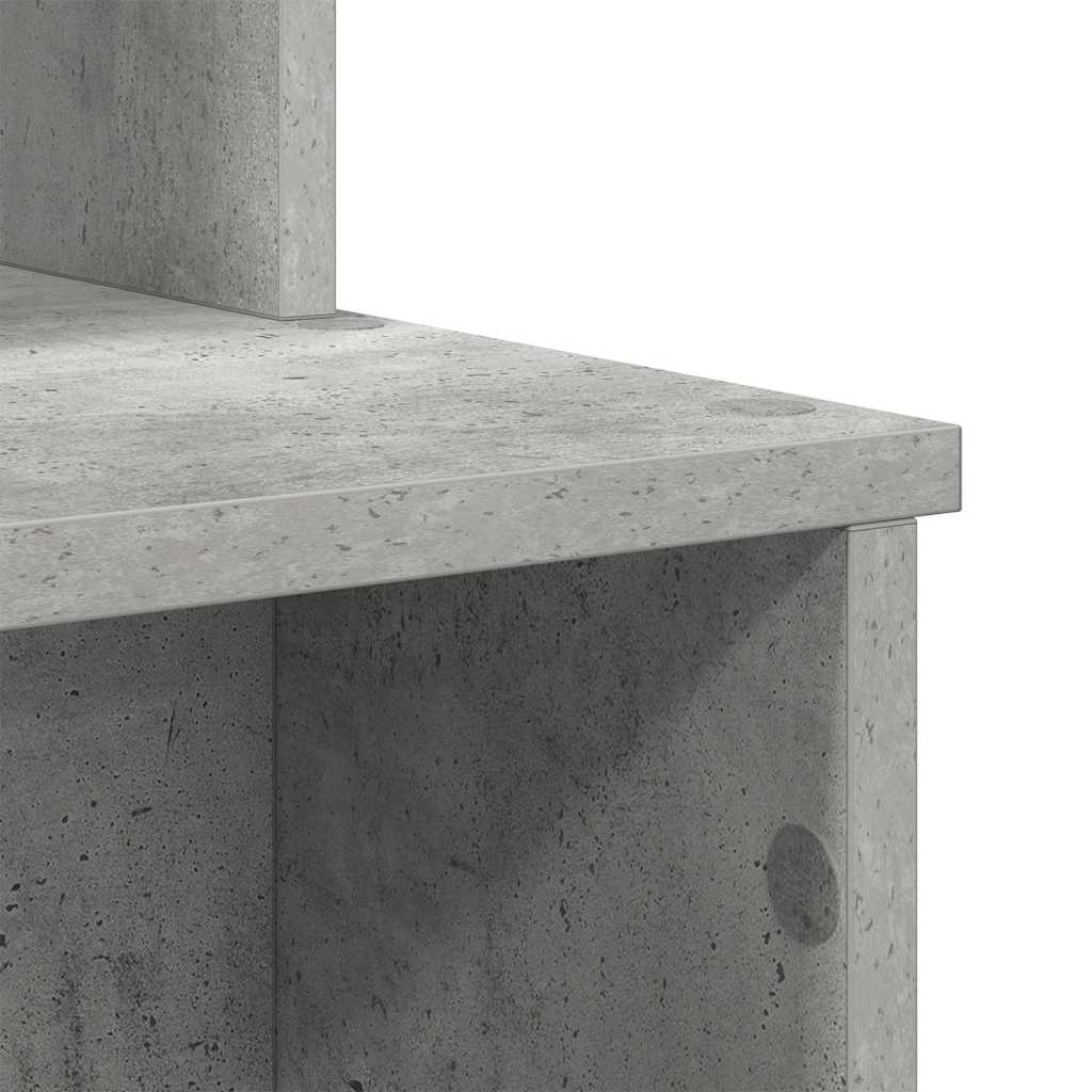 Table with Storage with Shelf Concrete Grey 120.5 x 44 x 88.5 cm