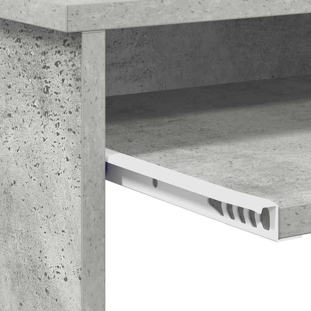 Table with Storage with Shelf Concrete Grey 120.5 x 44 x 88.5 cm
