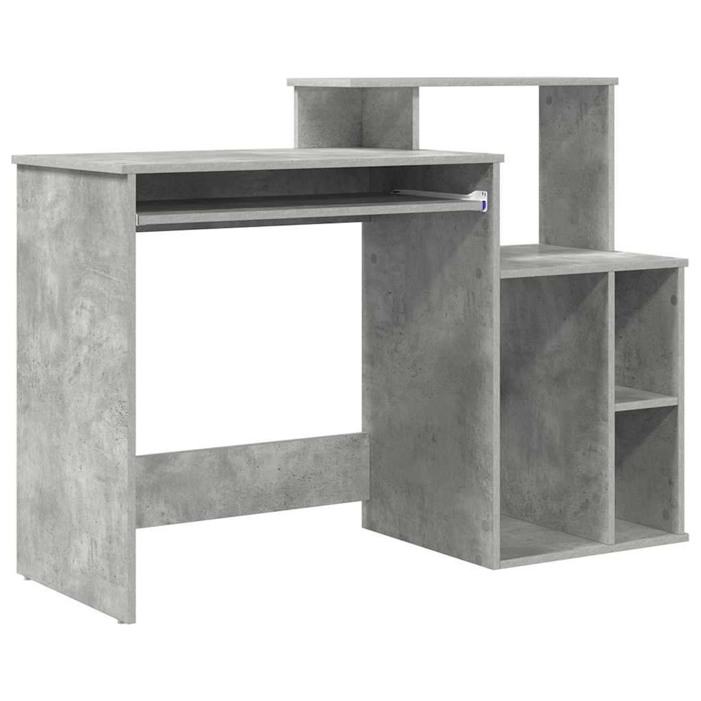 Table with Storage with Shelf Concrete Grey 120.5 x 44 x 88.5 cm