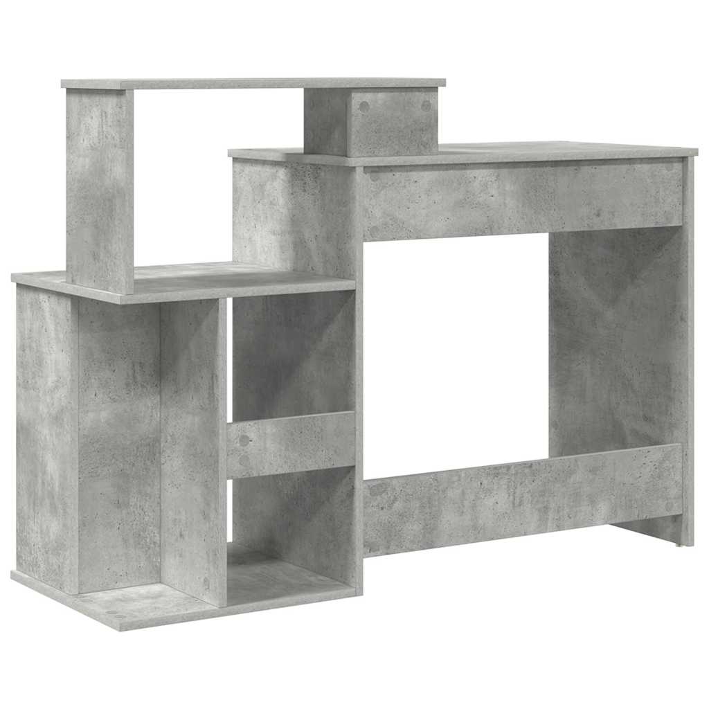 Table with Storage with Shelf Concrete Grey 120.5 x 44 x 88.5 cm
