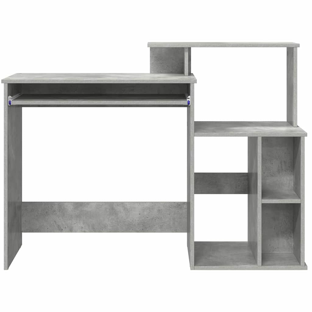 Table with Storage with Shelf Concrete Grey 120.5 x 44 x 88.5 cm