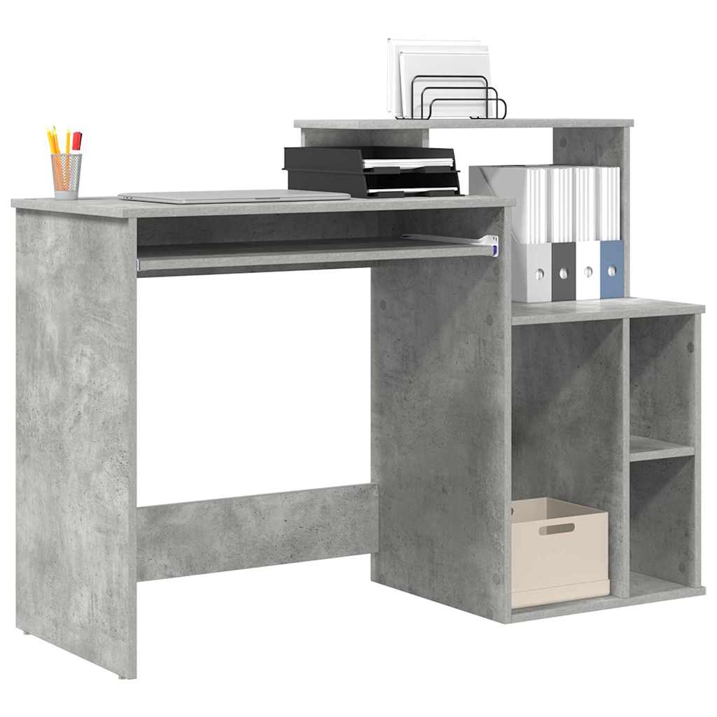 Table with Storage with Shelf Concrete Grey 120.5 x 44 x 88.5 cm