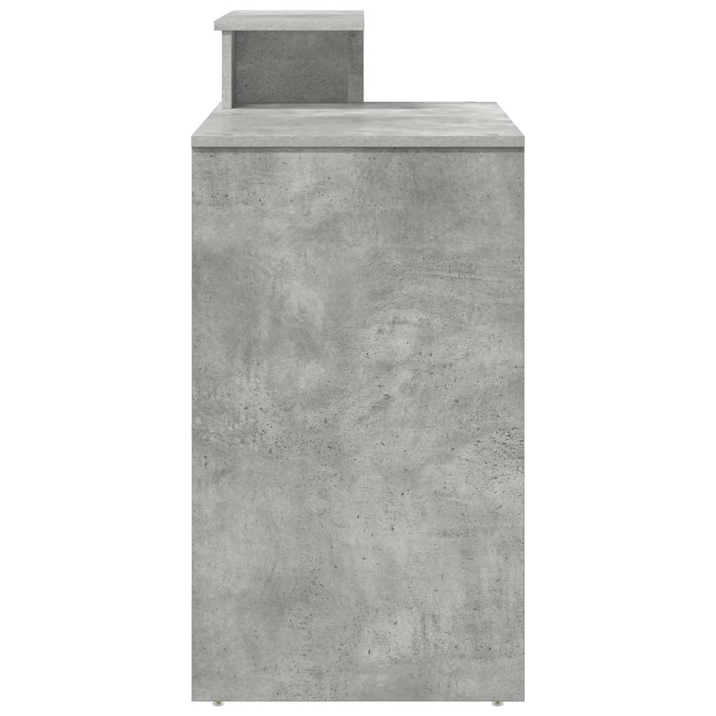 Table with Storage with Shelf Concrete Grey 120.5 x 44 x 88.5 cm
