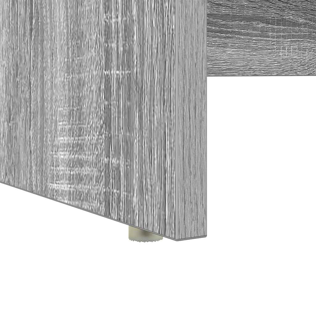 Stalas su saugykla Pilka sonoma ąžuolo 120.5 x 44 x 88.5 cm