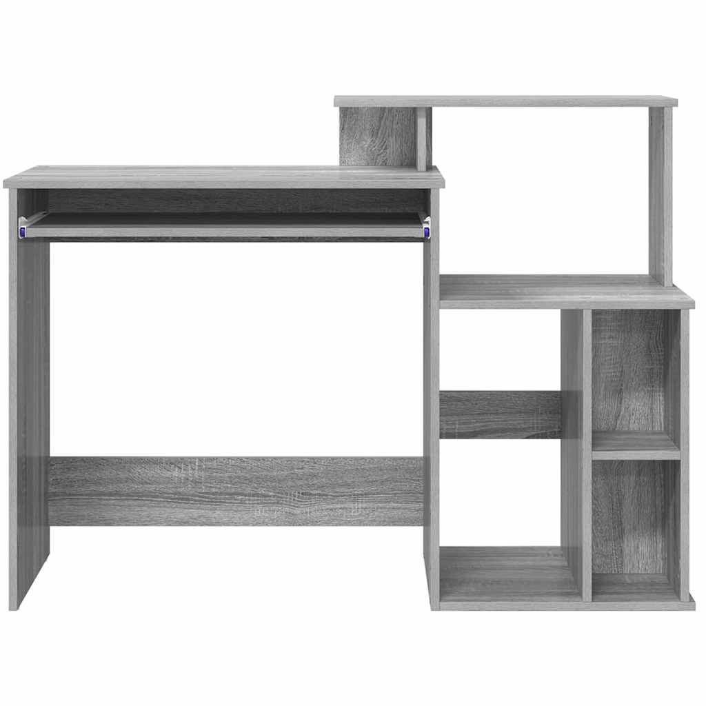 Stalas su saugykla Pilka sonoma ąžuolo 120.5 x 44 x 88.5 cm
