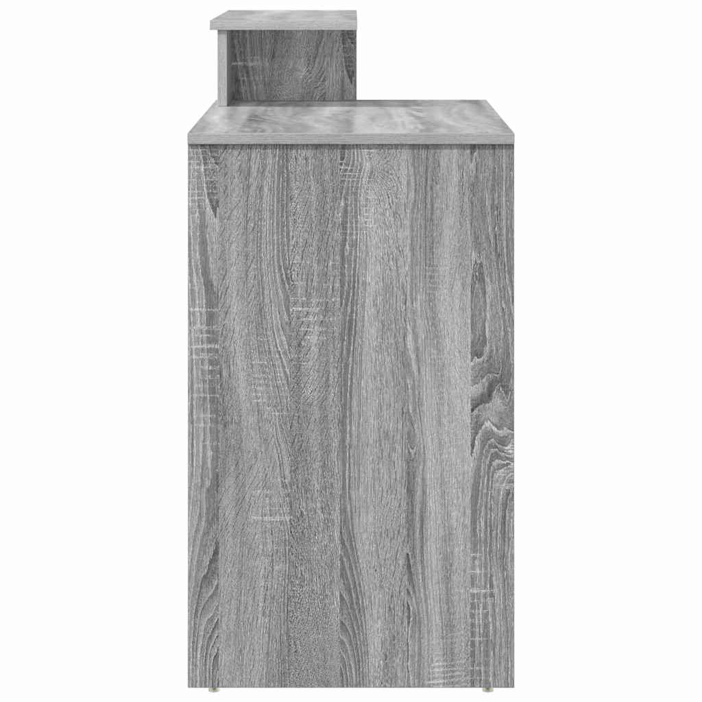 Stalas su saugykla Pilka sonoma ąžuolo 120.5 x 44 x 88.5 cm