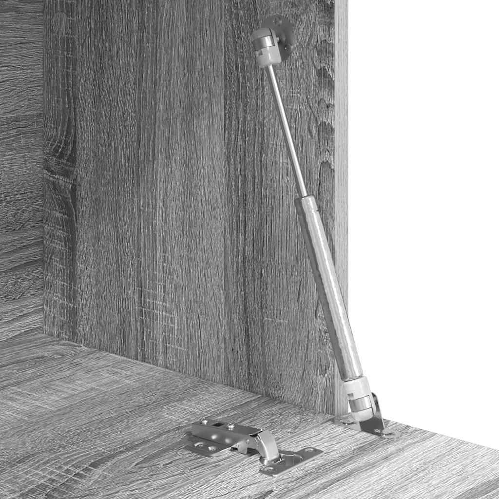 Galds ar plauktu pelēkā krāsā 71.5 x 31.5 x 106.5 cm apstrādāta koksne