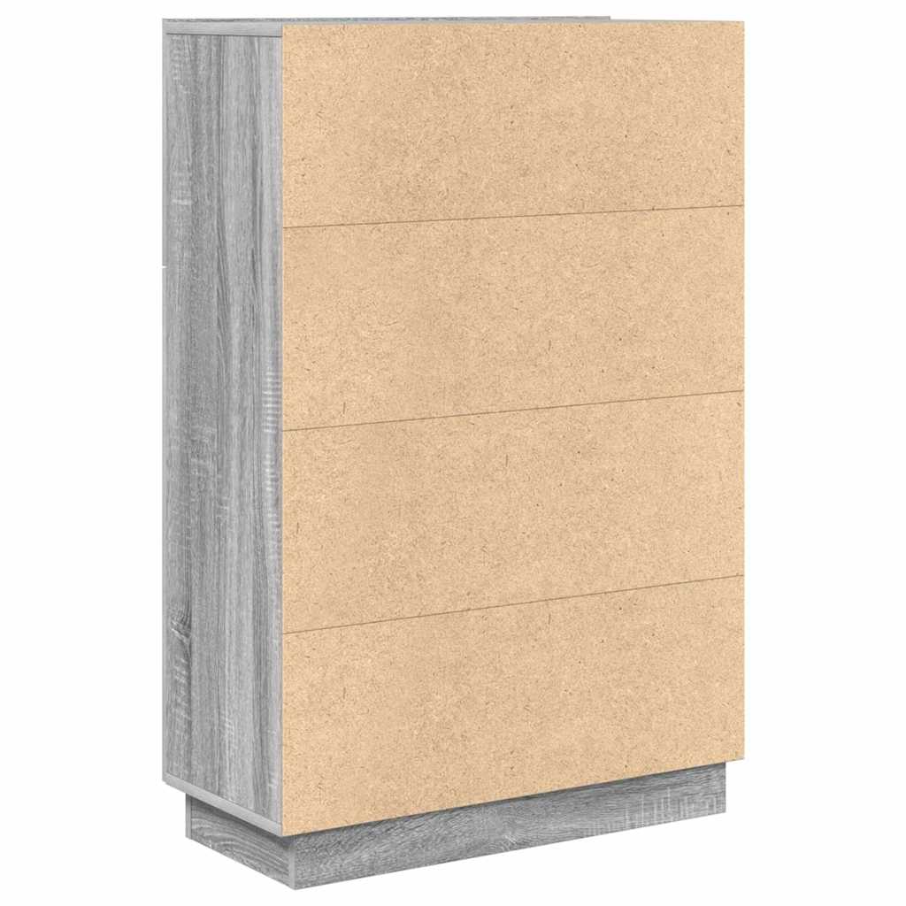 Galds ar plauktu pelēkā krāsā 71.5 x 31.5 x 106.5 cm apstrādāta koksne