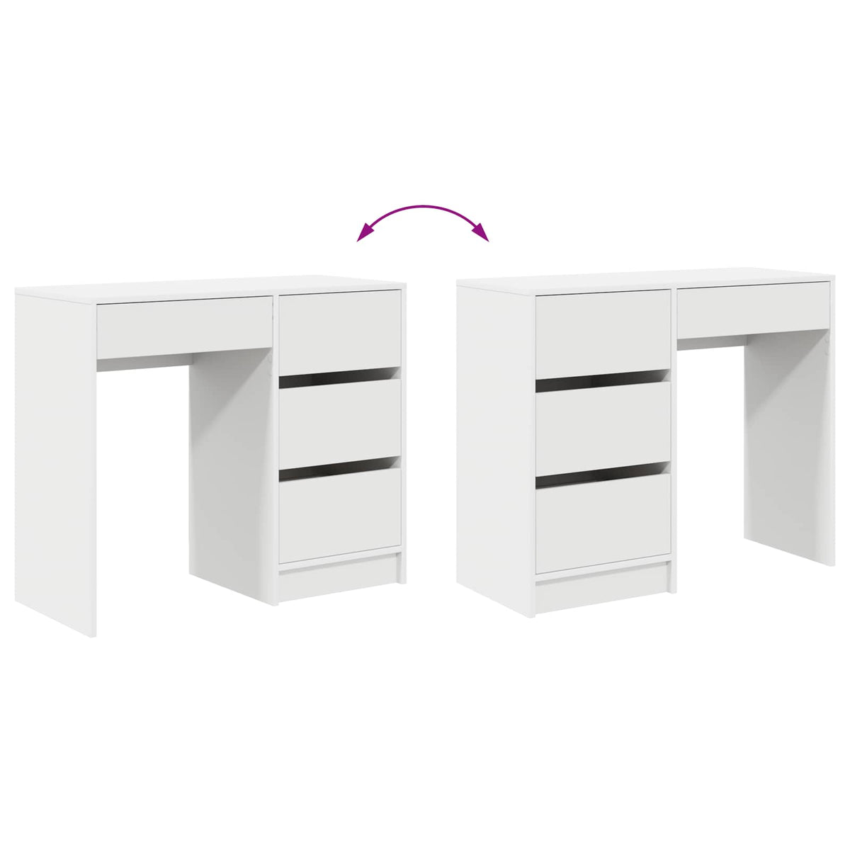 Stalas Balta Apdirbta mediena 90 x 37.5 x 75 cm
