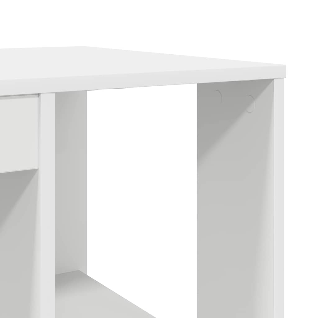 Stalas su saugojimu Balta 130 x 50.5 x 75 cm Apdirbta mediena