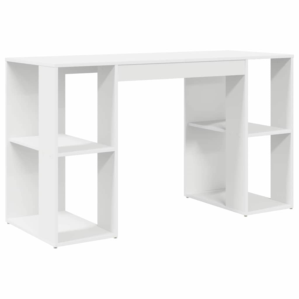 Stalas su saugojimu Balta 130 x 50.5 x 75 cm Apdirbta mediena