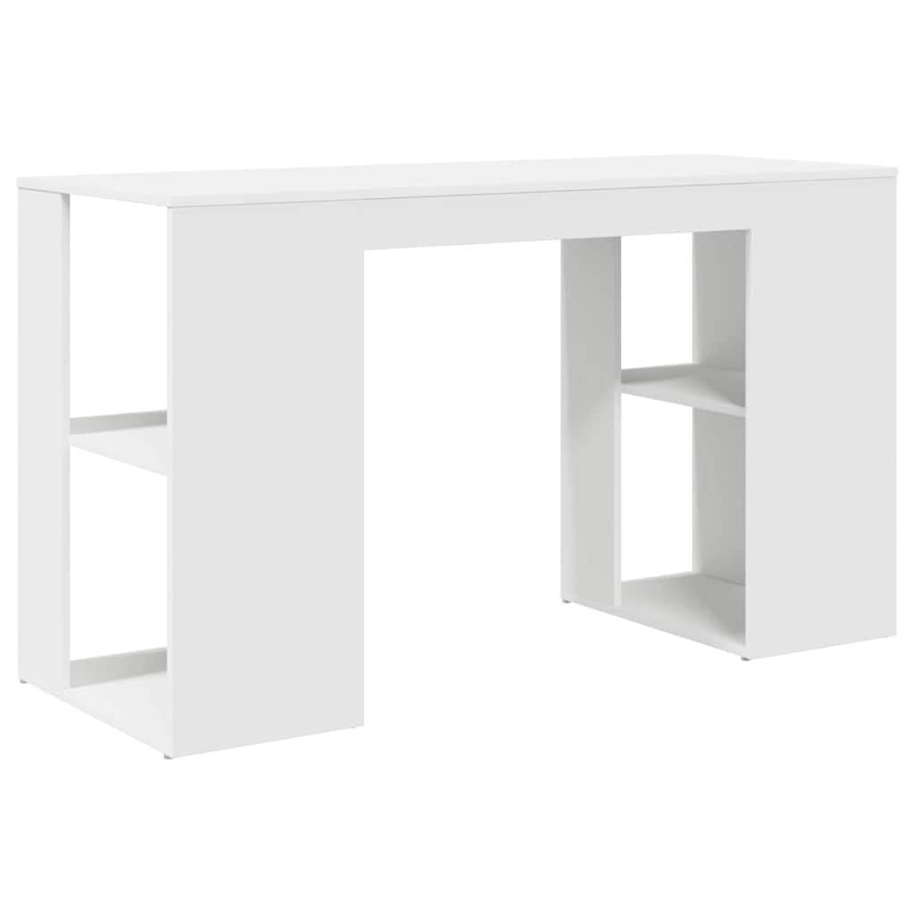 Stalas su saugojimu Balta 130 x 50.5 x 75 cm Apdirbta mediena